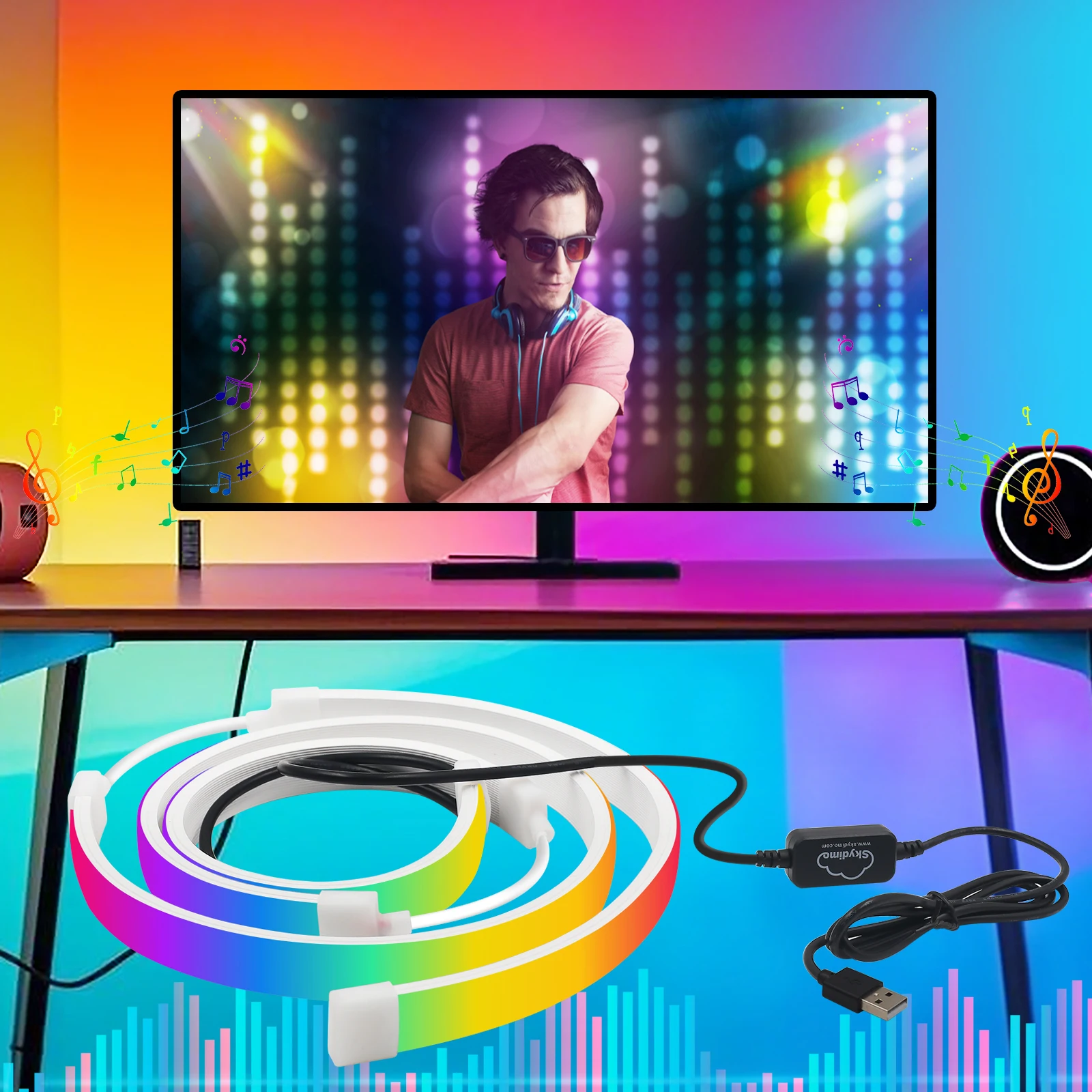 Умная светодиодная игровая лента, USB окружающий RGB компьютерный монитор, подсветка, синхронизационная лента для спальни, игровой комнаты, атмосферный декор
Умная светодиодная игровая лента, USB окружающий RGB компьютерный монитор, подсветка, синхронизационная лента для спальни, игровой комнаты, атмосферный декор