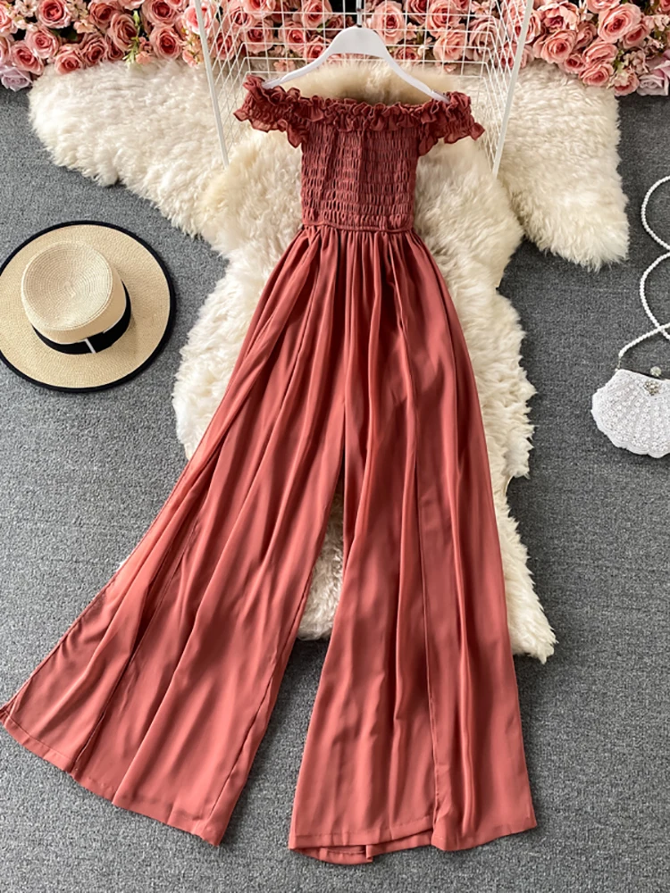 Summer Vintage Green/Black/Yellow/Purple Wide Leg Romper Women Sexy Slash Neck Short Sleeve Off Shoulder Jumpsuit Beach Vacation
Summer Vintage Green/Black/Yellow/Purple Wide Leg Romper Women Sexy Slash Neck Short Sleeve Off Shoulder Jumpsuit Beach Vacation