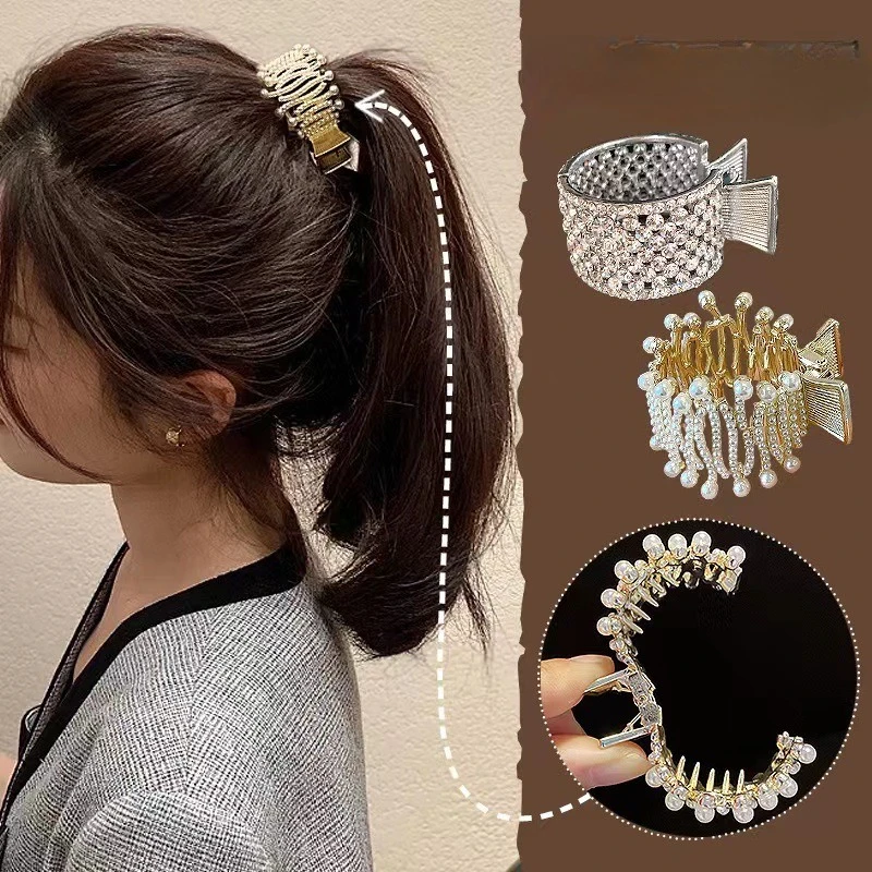 BYL New High Ponytail Buckle Hair Clip Alloy Claw Clips Pearl Rhinestone Light Luxury Clips Hair Accessories for Women Girls
BYL New High Ponytail Buckle Hair Clip Alloy Claw Clips Pearl Rhinestone Light Luxury Clips Hair Accessories for Women Girls
