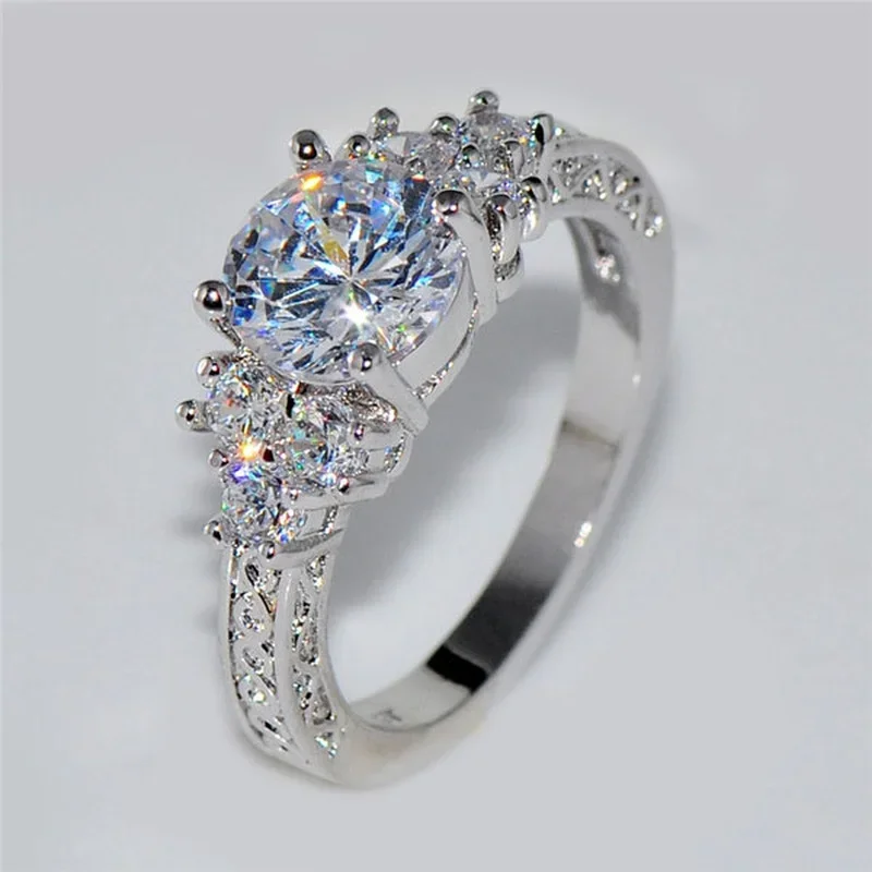 Exquisite Fashion Silver Color Engagement Rings for Women Fashion White Zircon Stones Ring Anniversary Bridal Wedding Jewelry
Exquisite Fashion Silver Color Engagement Rings for Women Fashion White Zircon Stones Ring Anniversary Bridal Wedding Jewelry