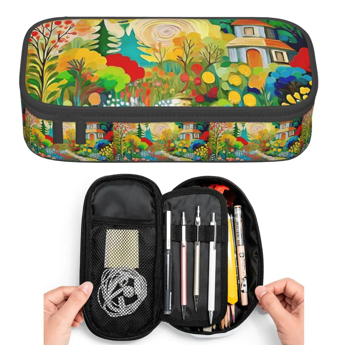 Gustav Klimt Flower Garden With Cottage Pencil Cases for Student Pen Box Pencil Bag Large Capacity Pencil Pouch Pen Holder
Gustav Klimt Flower Garden With Cottage Pencil Cases for Student Pen Box Pencil Bag Large Capacity Pencil Pouch Pen Holder