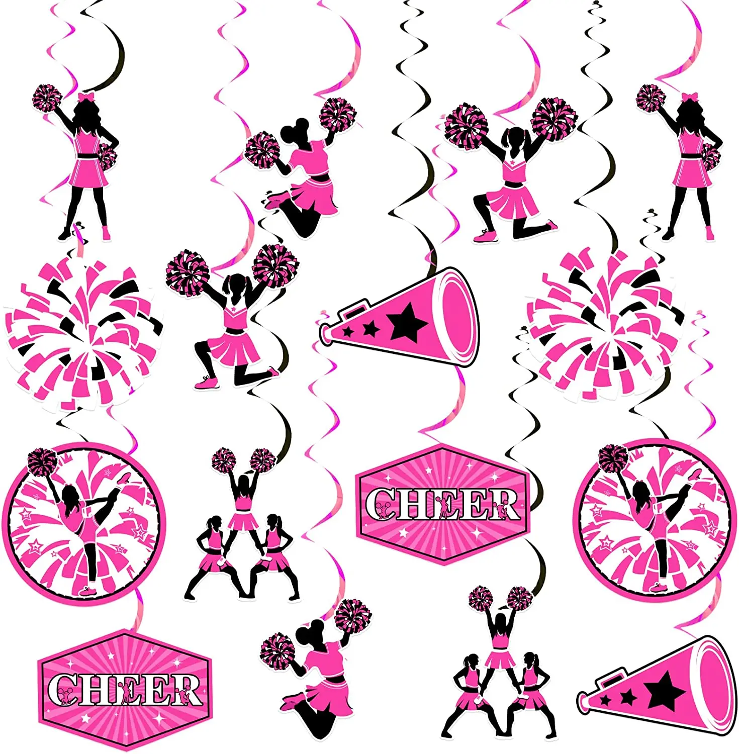 Cheerleading Party Decorations for Girl, Hot Pink and Black Streamer, Hanging Swirls for Ceiling Gymnastics, Birthday Party Supp
Cheerleading Party Decorations for Girl, Hot Pink and Black Streamer, Hanging Swirls for Ceiling Gymnastics, Birthday Party Supp