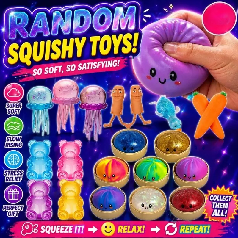 Random 1PCS Squishy Toys Set - Slow Rising Stress Relief Fidget For & Adults | Cute Jellyfish Bear Hot Dog Sensory Toys Gifts
Random 1PCS Squishy Toys Set - Slow Rising Stress Relief Fidget For & Adults | Cute Jellyfish Bear Hot Dog Sensory Toys Gifts