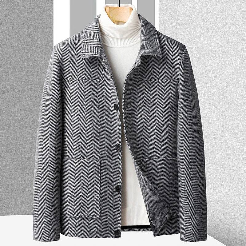 2026 Autumn Winter Herringbone Patterned Woolen Jacket for Men High Quality Business Casual Formal Coat Short Social Trends Coat
2026 Autumn Winter Herringbone Patterned Woolen Jacket for Men High Quality Business Casual Formal Coat Short Social Trends Coat