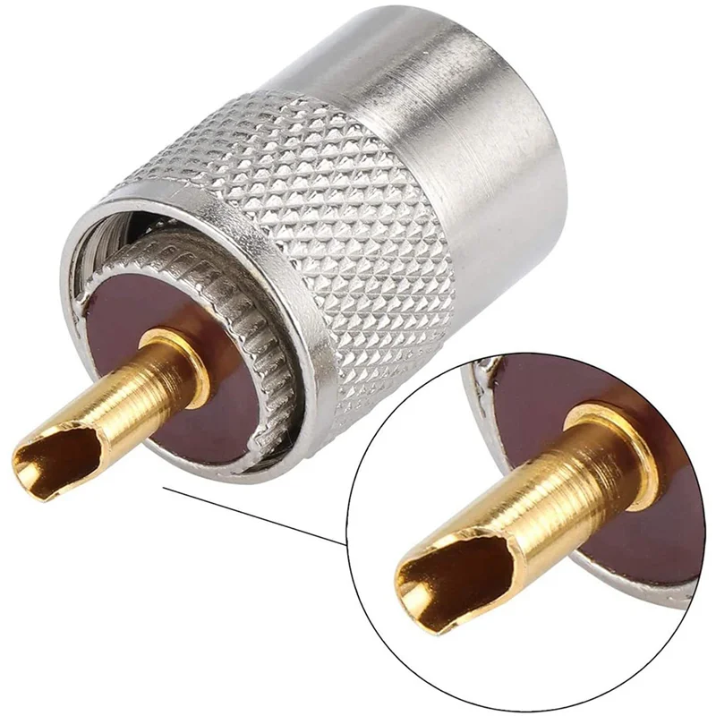 JABS-50 Pack UHF/PL-259 Solder Connector Plug With Reducer For RG8X, RG8, RG59, LMR-400, RG-213 Coaxial Coax Cable
JABS-50 Pack UHF/PL-259 Solder Connector Plug With Reducer For RG8X, RG8, RG59, LMR-400, RG-213 Coaxial Coax Cable