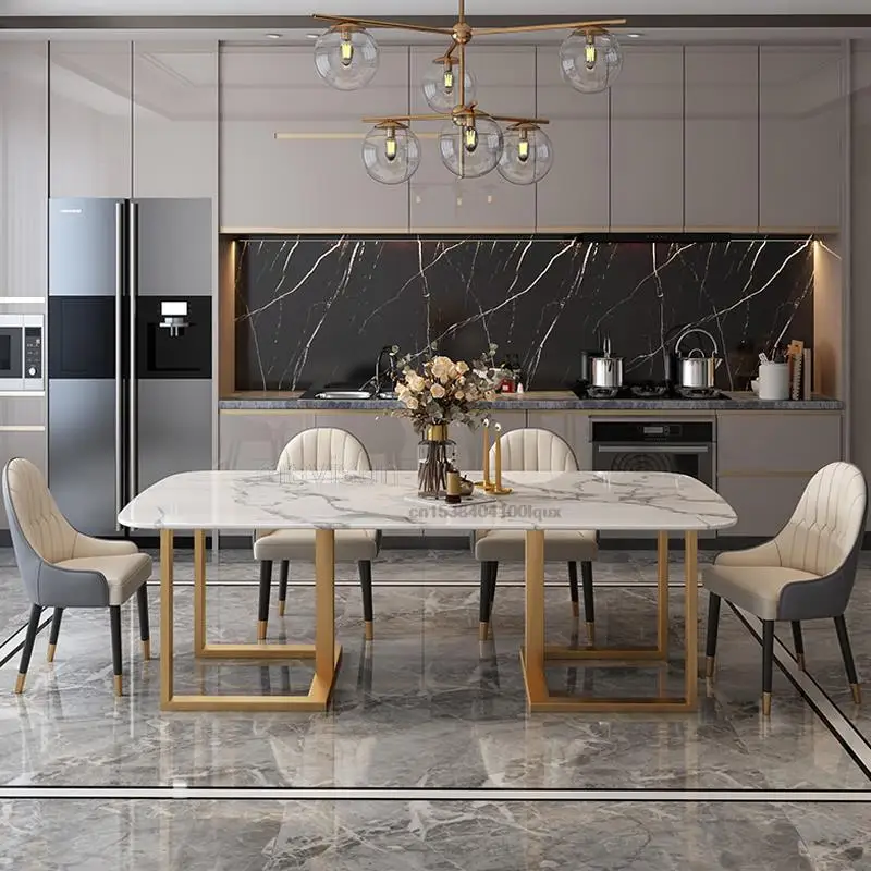Nordic Northern Style Natural Marble Stone Dining Table Set 6 Modern Stainless Steel Creative Light Luxury Mesa Hotel Furniture
Nordic Northern Style Natural Marble Stone Dining Table Set 6 Modern Stainless Steel Creative Light Luxury Mesa Hotel Furniture