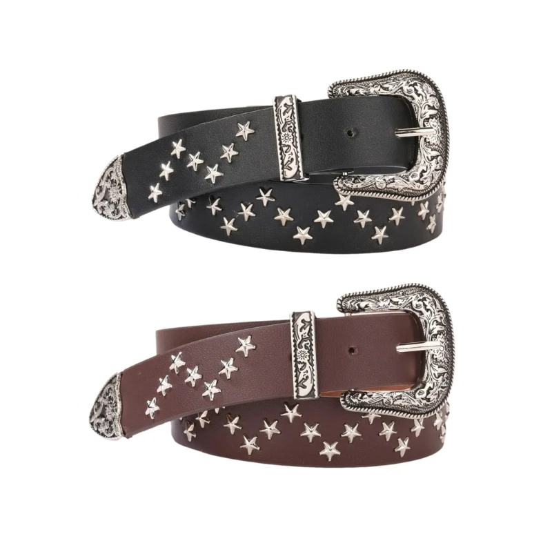 PU Waist Belt with Star Rivet Relief Buckle Adjustable Length Waist Belt Woman Girls Jeans Skirt Coat Decors Waistband
PU Waist Belt with Star Rivet Relief Buckle Adjustable Length Waist Belt Woman Girls Jeans Skirt Coat Decors Waistband