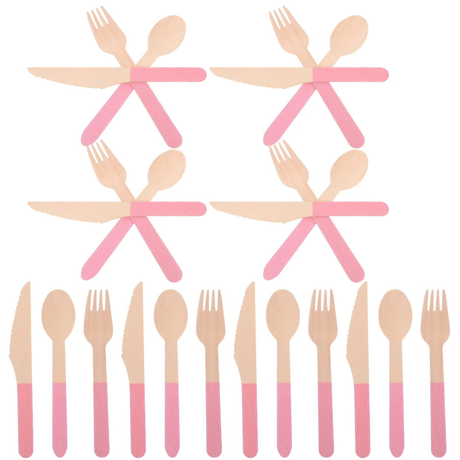 24 Pcs Anti-allergic Necklace Ornaments Wooden Cutlery Paper Cup Untensils Pink
24 Pcs Anti-allergic Necklace Ornaments Wooden Cutlery Paper Cup Untensils Pink