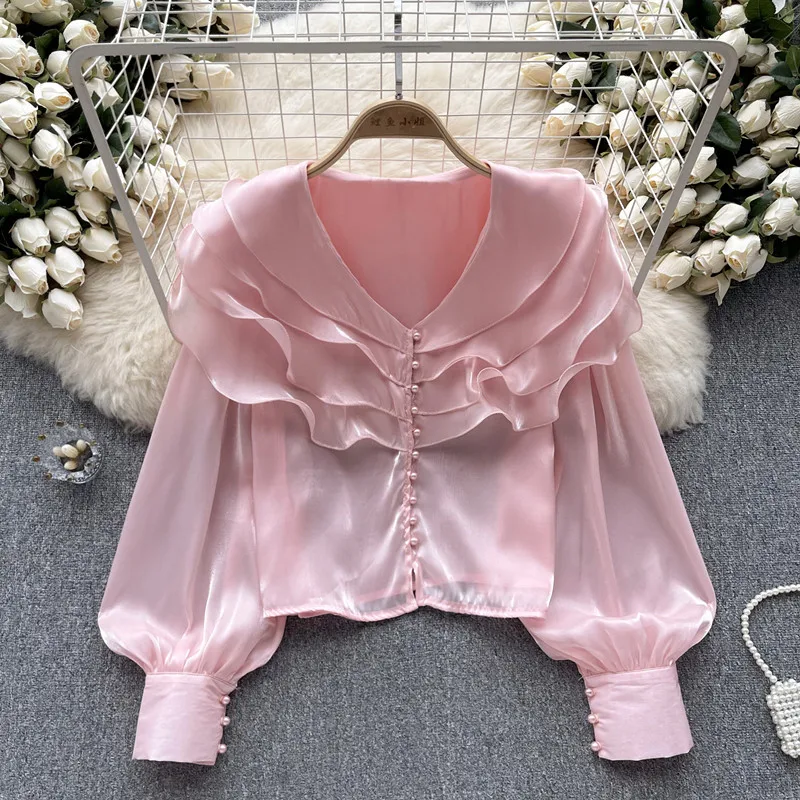 Satin Blouse for Women's Autumn Long Sleeve Design Shirt Loose and Slim Style Top
Satin Blouse for Women's Autumn Long Sleeve Design Shirt Loose and Slim Style Top