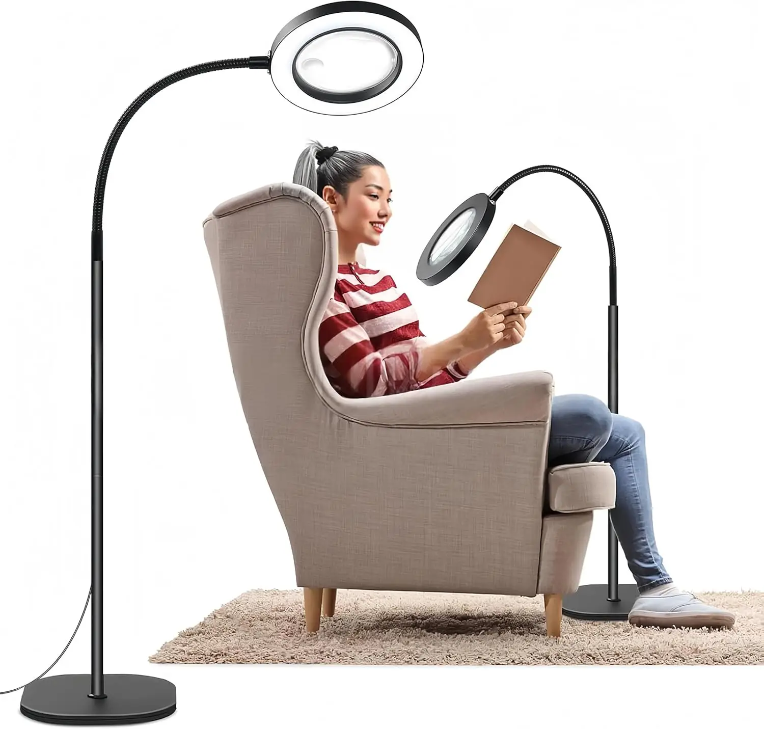 10X Magnifying Glass with Light, Adjustable LED Floor Lamp for Reading, Crafts & Jewelry
10X Magnifying Glass with Light, Adjustable LED Floor Lamp for Reading, Crafts & Jewelry