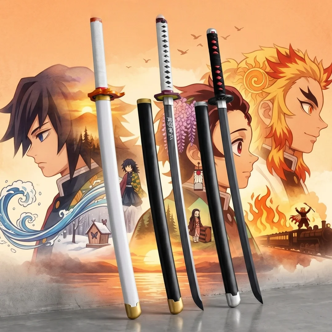 40inch Demon Slayer Giyuu Tanjiro Katana Anime Cosplay Prop Sword Ninja Knife Real Size Japanese 1:1 Scale Bamboo Wood Toy Gift
40inch Demon Slayer Giyuu Tanjiro Katana Anime Cosplay Prop Sword Ninja Knife Real Size Japanese 1:1 Scale Bamboo Wood Toy Gift