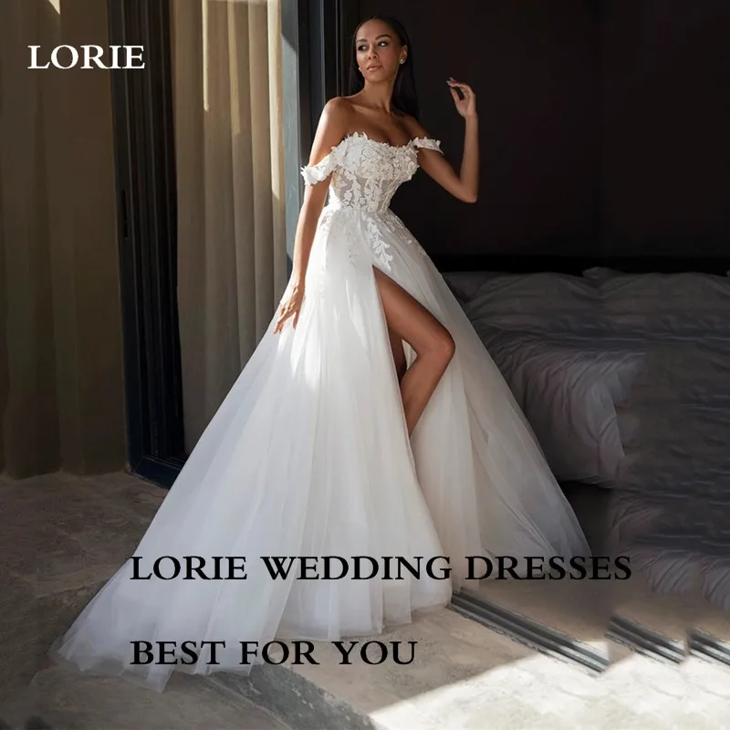 LORIE Ivory A Line Lace Boho Wedding Dress Off The Shlolder Appliques Bride Dresses Sweetheart Side Split Wedding Gowns 2023
LORIE Ivory A Line Lace Boho Wedding Dress Off The Shlolder Appliques Bride Dresses Sweetheart Side Split Wedding Gowns 2023