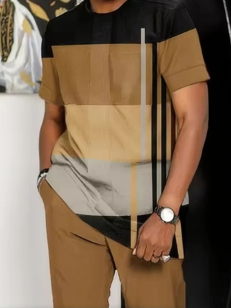 Men's Casual Set With Retro Geometric Striped Prints, Breathable And Comfortable Street Fashion, Summer 2025 New Collection
Men's Casual Set With Retro Geometric Striped Prints, Breathable And Comfortable Street Fashion, Summer 2025 New Collection