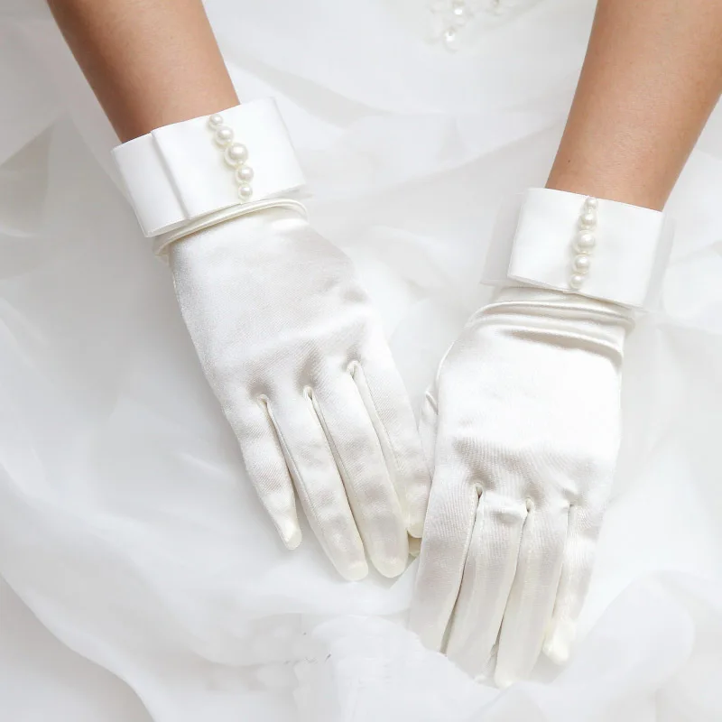 Women Girl White Prom Pageant Wrist Brides Satin Short Bow Gloves Bead Party Communion Wedding Evening Halloween Costume Cosplay
Women Girl White Prom Pageant Wrist Brides Satin Short Bow Gloves Bead Party Communion Wedding Evening Halloween Costume Cosplay