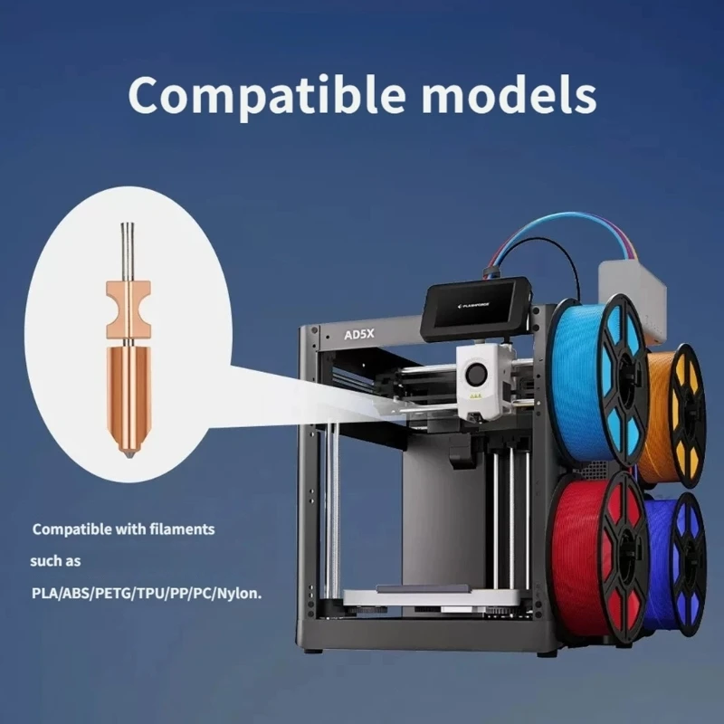 Hardened Steel 3D Printer Nozzles High Temperatures Resistant Up to 0.25mm 0.4mm 0.6mm 0.8mm For M6 D2RC
Hardened Steel 3D Printer Nozzles High Temperatures Resistant Up to 0.25mm 0.4mm 0.6mm 0.8mm For M6 D2RC