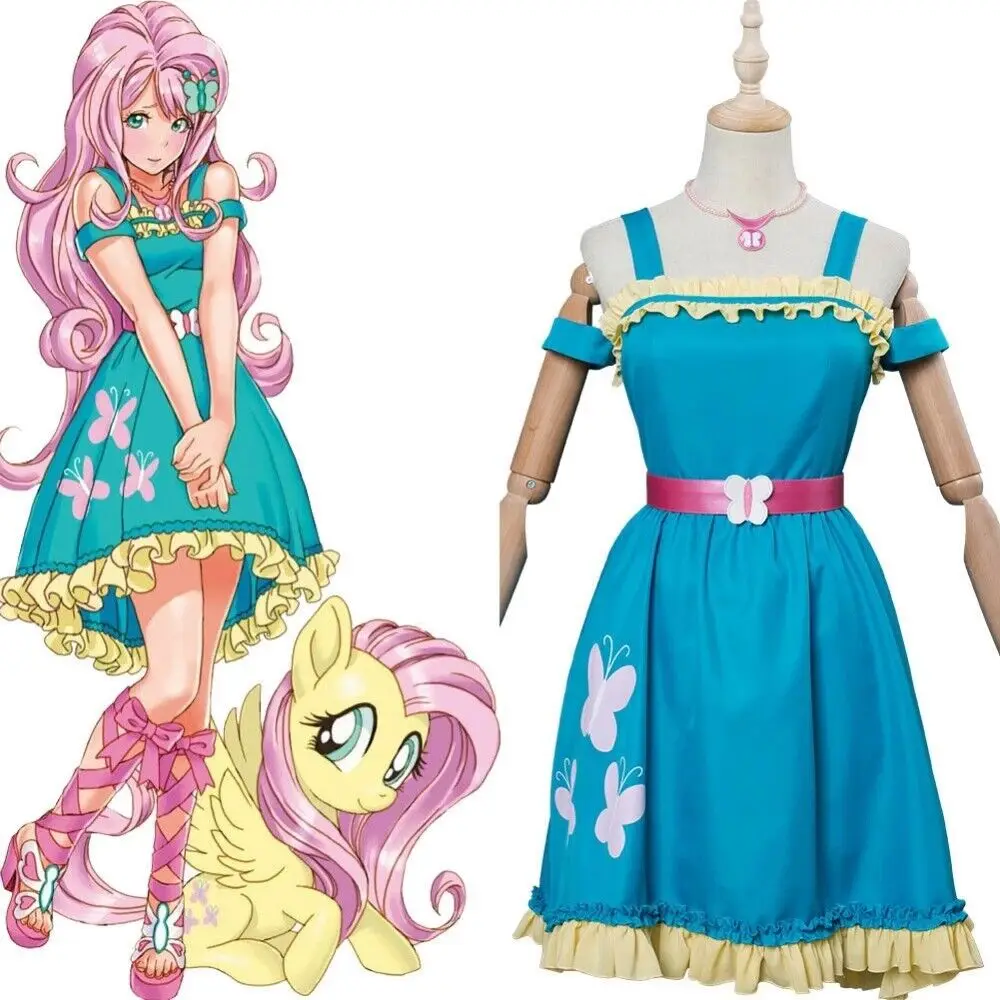 Anime Little Pony cosplay Clothing Fluttershy Dress Halloween Party Women's Sleeveless Dress Set
Anime Little Pony cosplay Clothing Fluttershy Dress Halloween Party Women's Sleeveless Dress Set