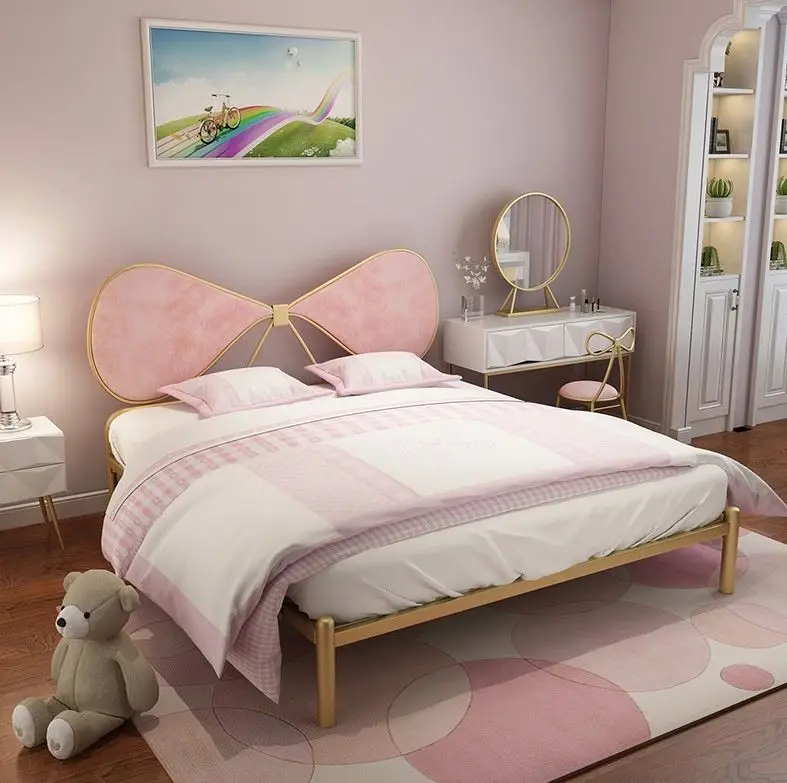 hb-European Stylish Modern Bedroom Furniture Gold Iron Frame Soft Bed!
hb-European Stylish Modern Bedroom Furniture Gold Iron Frame Soft Bed!