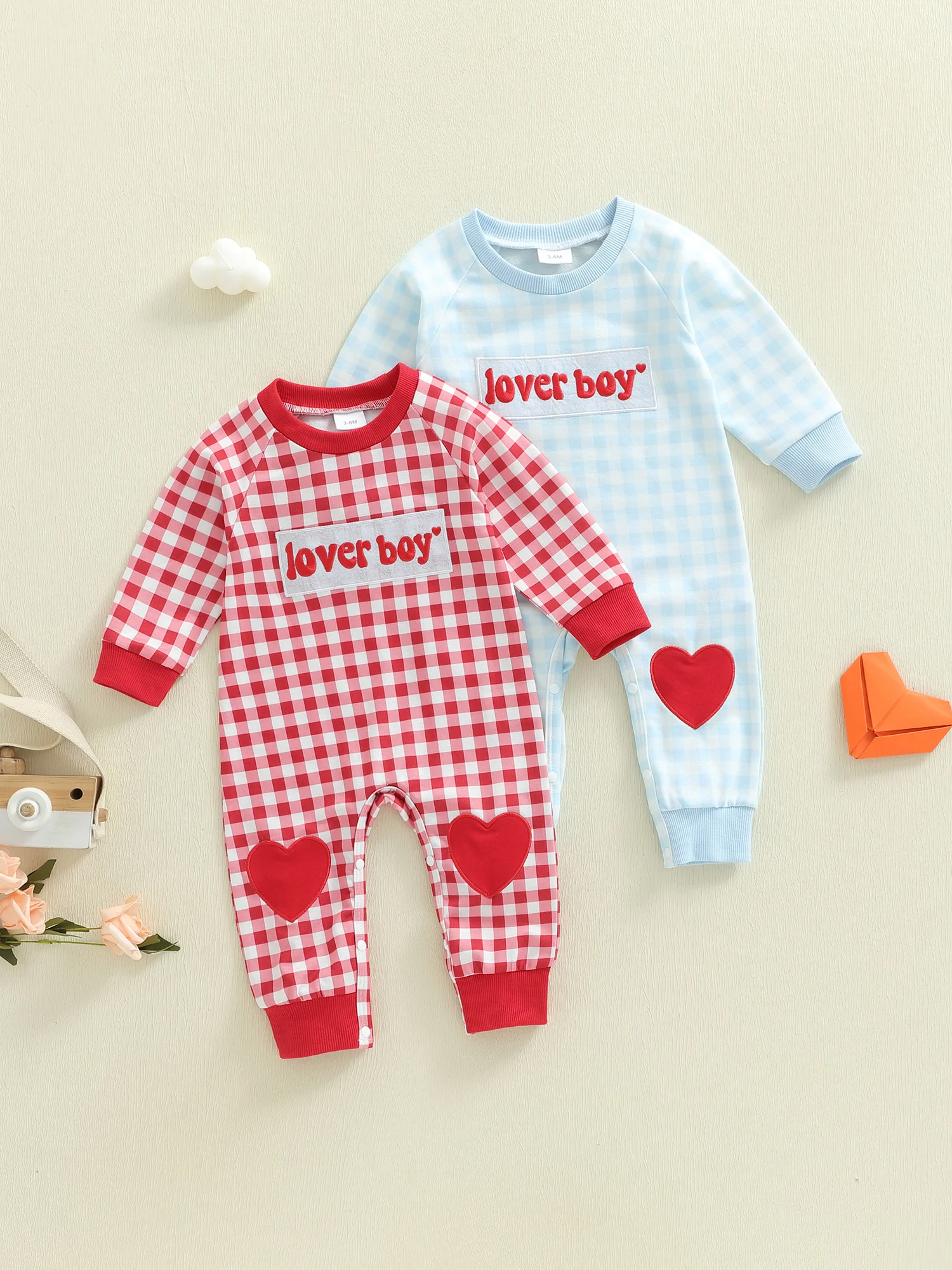 Valentine s Day Toddler Boy Romper with Heart Print and Love Bug Embroidery Long Sleeve Round Neck for Baby Boys
Valentine s Day Toddler Boy Romper with Heart Print and Love Bug Embroidery Long Sleeve Round Neck for Baby Boys