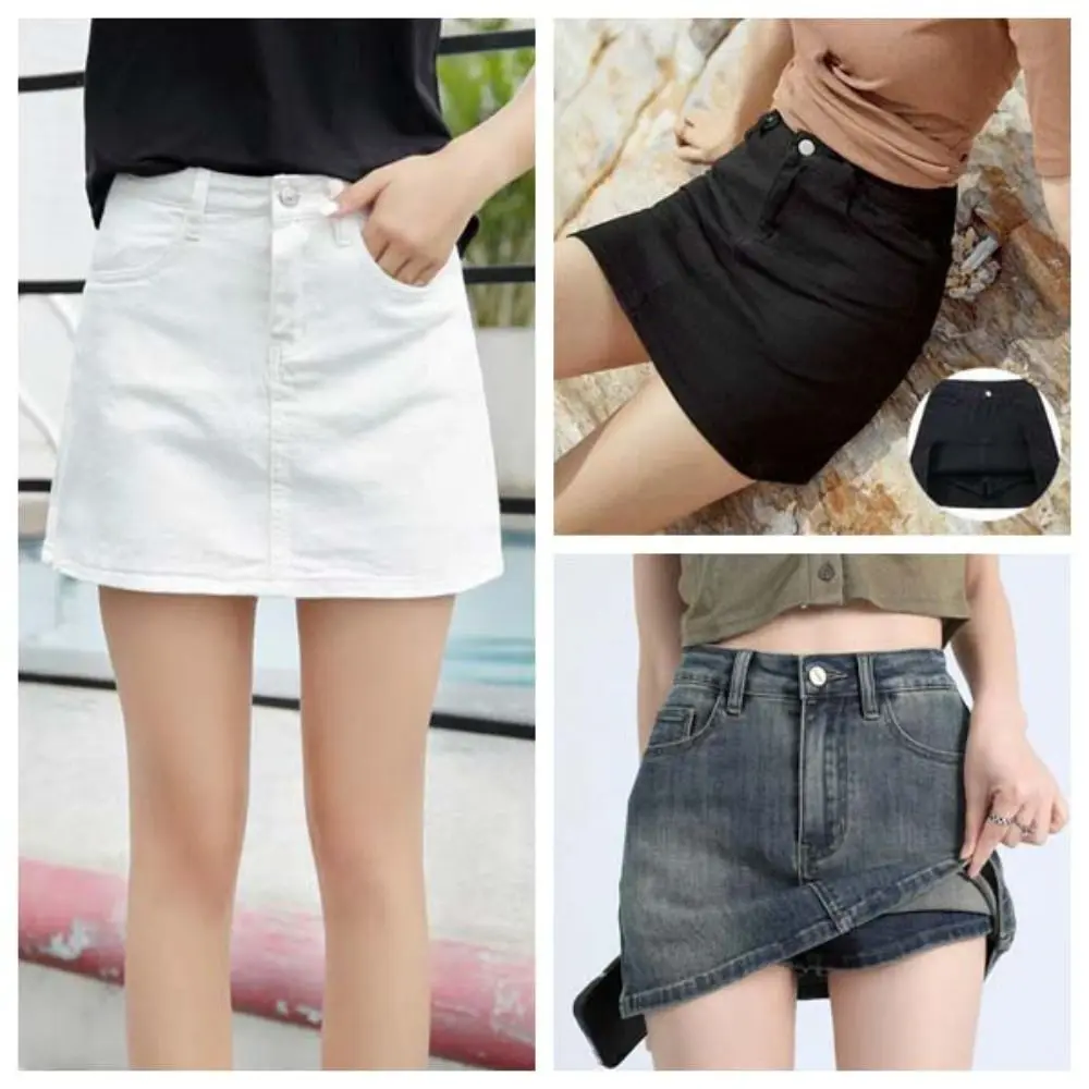 Includes Shorts Pants High Waist a-line Skirt Two Pocket Basic Denim Shorts Skirt Women Streetwear High Waist
Includes Shorts Pants High Waist a-line Skirt Two Pocket Basic Denim Shorts Skirt Women Streetwear High Waist