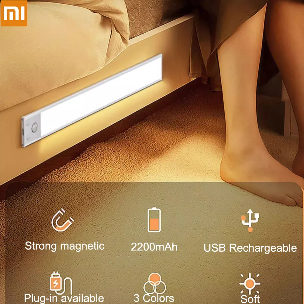 Ночник Xiaomi с датчиком движения, светодиодный аккумулятор, 2200 мАч, USB перезаряжаемый беспроводной сенсорный светильник для комнаты, кухонного шкафа, лампа
Ночник Xiaomi с датчиком движения, светодиодный аккумулятор, 2200 мАч, USB перезаряжаемый беспроводной сенсорный светильник для комнаты, кухонного шкафа, лампа