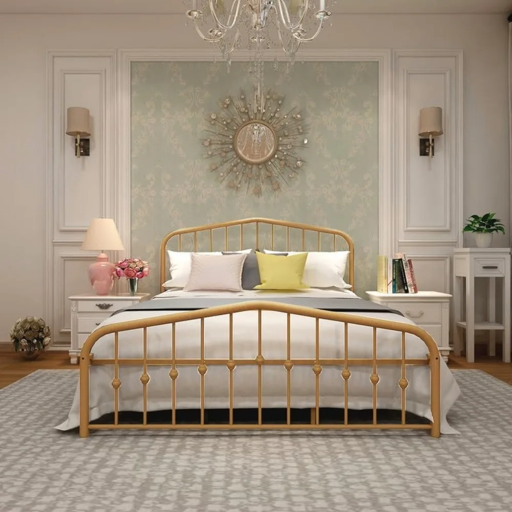 Bed Frame Queen Size with Vintage Headboard and Footboard Premium Steel Slat Support, Metal Bed Frame
Bed Frame Queen Size with Vintage Headboard and Footboard Premium Steel Slat Support, Metal Bed Frame