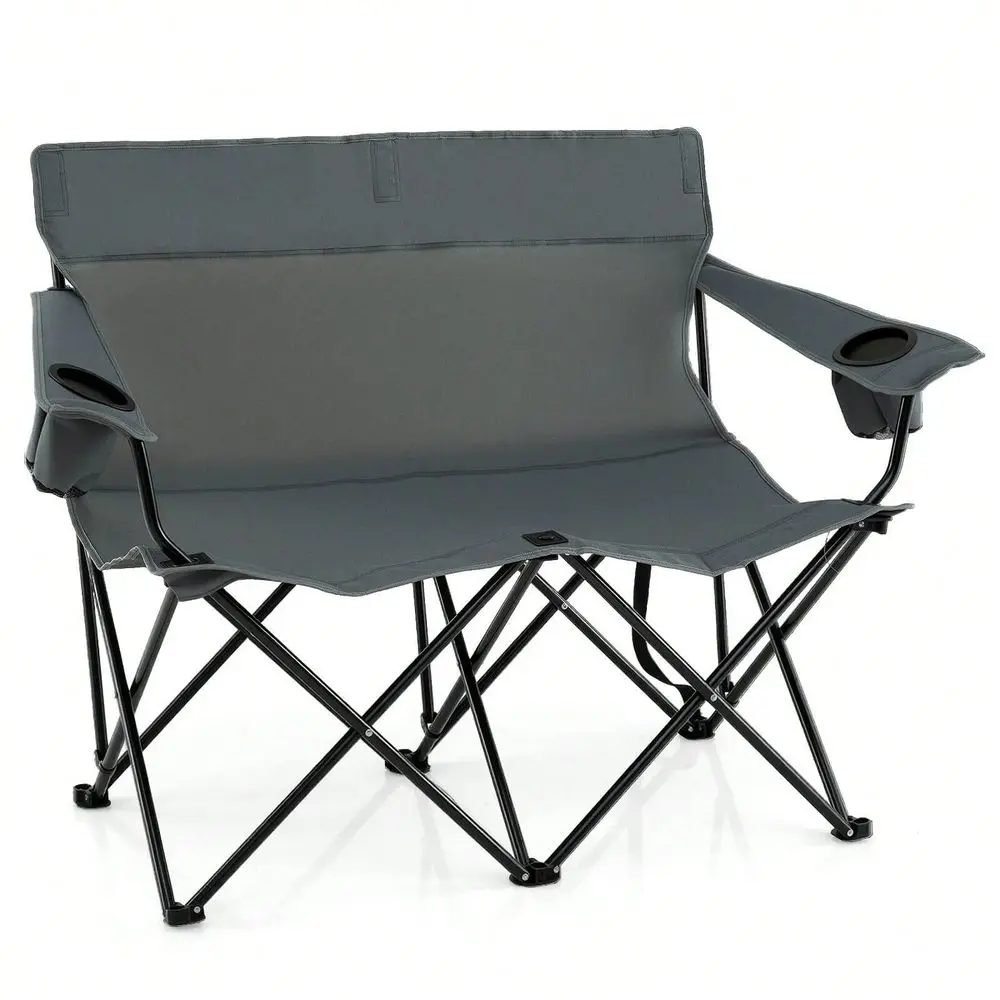 2Person Outdoor Folding Loveseat With Cup Holders Armrests Carrying Bag
2Person Outdoor Folding Loveseat With Cup Holders Armrests Carrying Bag