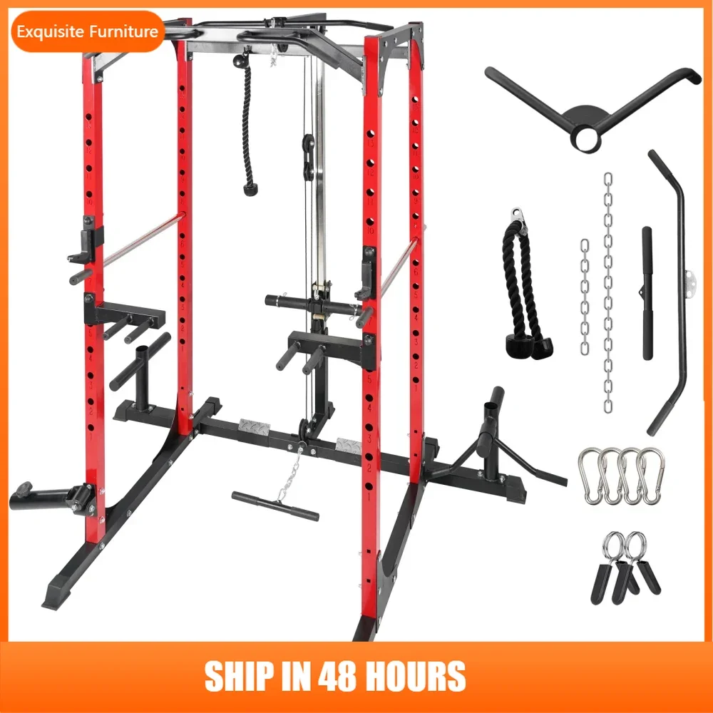 Power Cage, Multi-Function Power Rack with Adjustable Cable Crossover System and More Training Attachment, Weight Cage for Home
Power Cage, Multi-Function Power Rack with Adjustable Cable Crossover System and More Training Attachment, Weight Cage for Home