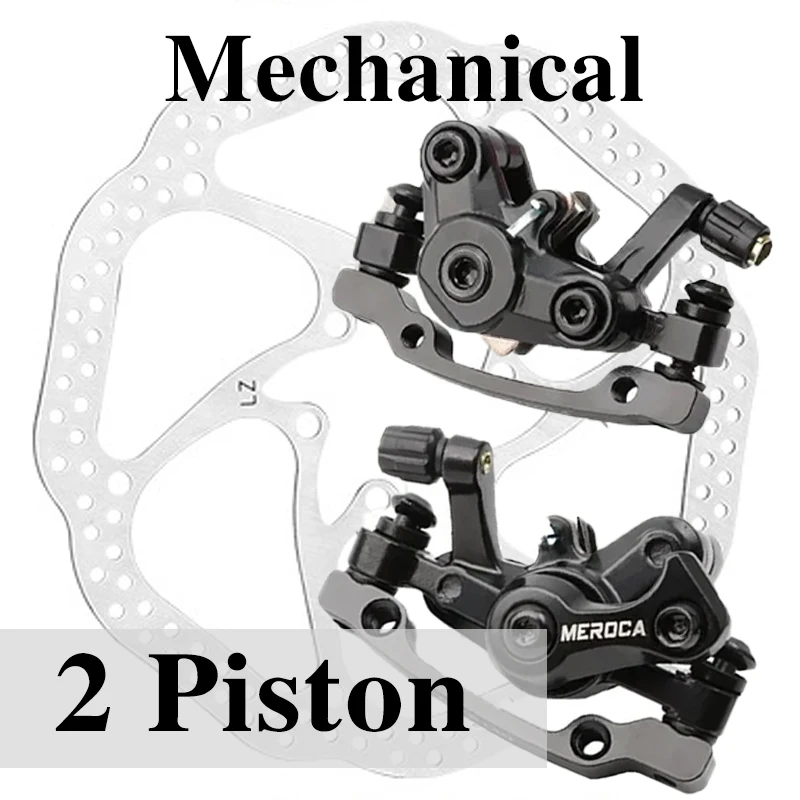 MEROCA 2 Piston Mechanical Bicycle Brake Caliper Cable Brake Disc Calipers Dual Front Rear for Brompton Ebike Mountain Mtb Bike
MEROCA 2 Piston Mechanical Bicycle Brake Caliper Cable Brake Disc Calipers Dual Front Rear for Brompton Ebike Mountain Mtb Bike