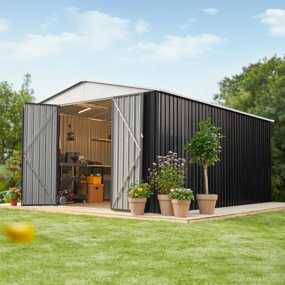 10x14 Outdoor Storage Shed, Garden Shed with Updated Frame Structure and Lockable Doors, Metal Tool Sheds for Backyard Garden P
10x14 Outdoor Storage Shed, Garden Shed with Updated Frame Structure and Lockable Doors, Metal Tool Sheds for Backyard Garden P