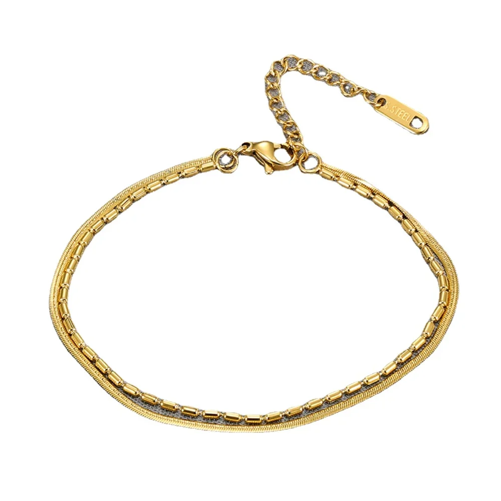 CHUANGCHENG Light luxury and Fashionable Double Layer Bamboo Blade Chain Stainless Steel Bracelets For Women
CHUANGCHENG Light luxury and Fashionable Double Layer Bamboo Blade Chain Stainless Steel Bracelets For Women