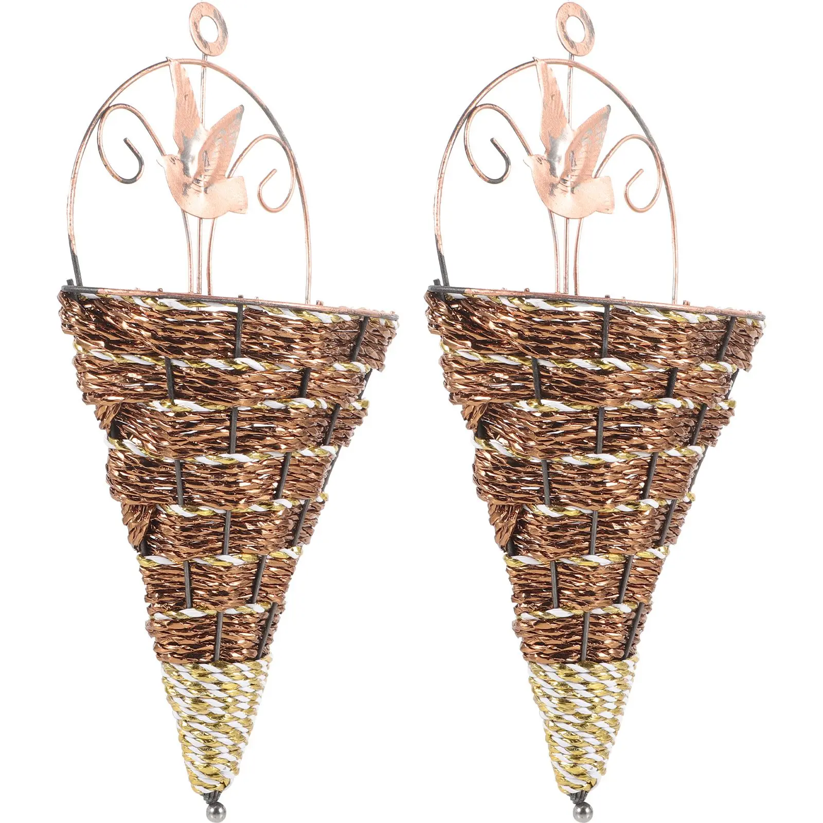 2Pcs Rattan Wall Mounted Flowerpot Hanging Flower Pot Durable Iron Material Planter Basket Home Decor Triangle Container
2Pcs Rattan Wall Mounted Flowerpot Hanging Flower Pot Durable Iron Material Planter Basket Home Decor Triangle Container