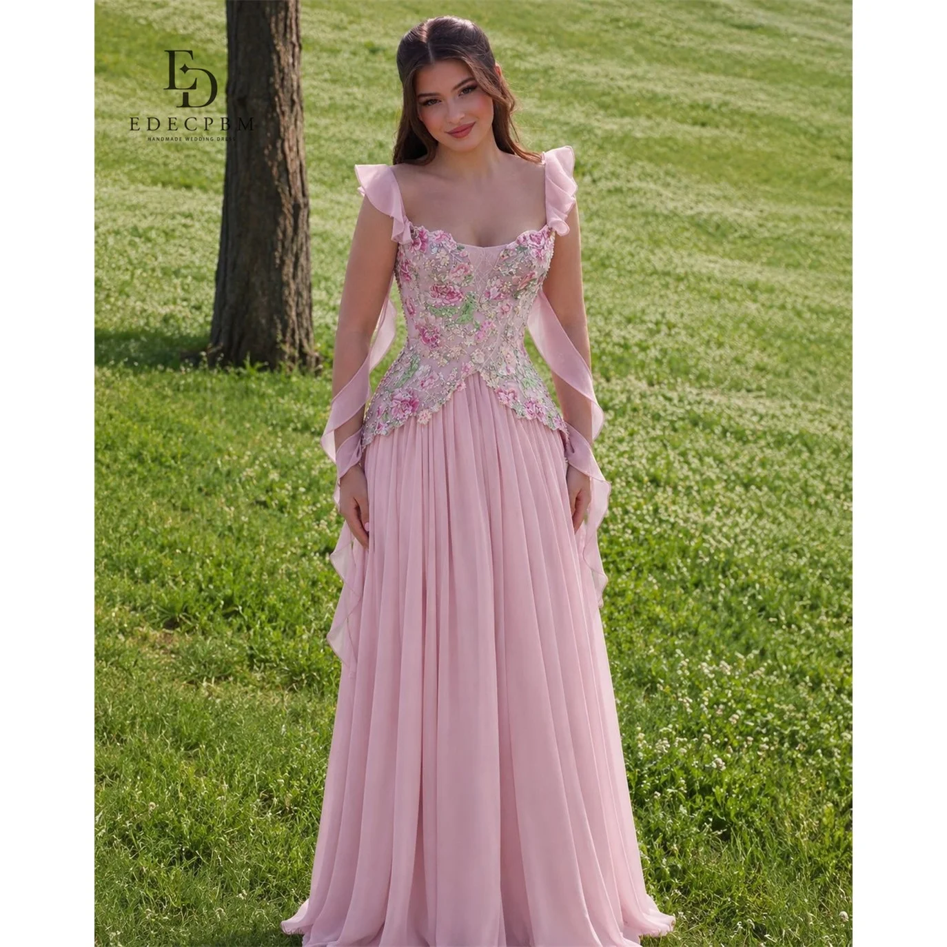 EDECPBM Chiffon Square Collar Pink A-Line Evening Dress 2026 Prom Dress Custom Made Appliques Customized Robes de Soirée
EDECPBM Chiffon Square Collar Pink A-Line Evening Dress 2026 Prom Dress Custom Made Appliques Customized Robes de Soirée
