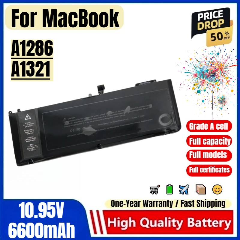 For MacBook 15 Inch A1286 MC371 372 09-10 First Half of The Year A1321 Laptop Battery High Quality Capacity Replacement Bateria
For MacBook 15 Inch A1286 MC371 372 09-10 First Half of The Year A1321 Laptop Battery High Quality Capacity Replacement Bateria