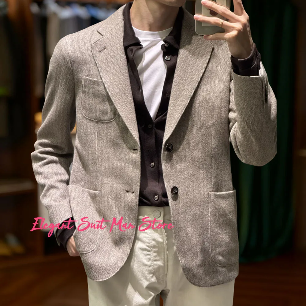 Korean Style Wool Suit Jacket Men's Classic Herringbone Tweed Blazer Fashion Sports short Coat High quality men's clothing
Korean Style Wool Suit Jacket Men's Classic Herringbone Tweed Blazer Fashion Sports short Coat High quality men's clothing