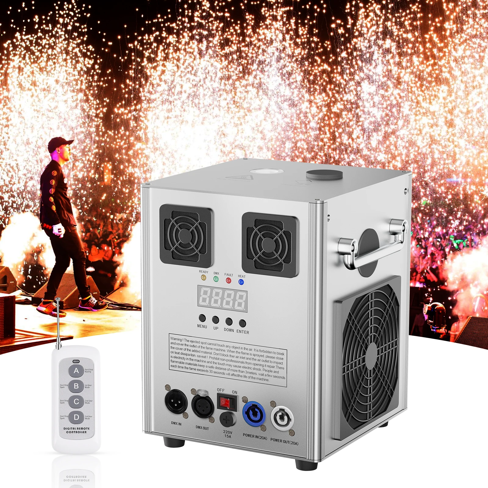 HANHI Silvery Cold Spark Machine 600w Cold Firework Machine Flycase Option DMX Remote Control Stage Sparking Machine
HANHI Silvery Cold Spark Machine 600w Cold Firework Machine Flycase Option DMX Remote Control Stage Sparking Machine