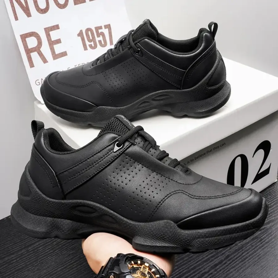 Men's Slip-Resistant Chunky Sneakers - Upper and PVC Sole Low-Top Sneakers Lace-Up Round Toe Casual Outdoor Sports Shoes Suitab
Men's Slip-Resistant Chunky Sneakers - Upper and PVC Sole Low-Top Sneakers Lace-Up Round Toe Casual Outdoor Sports Shoes Suitab