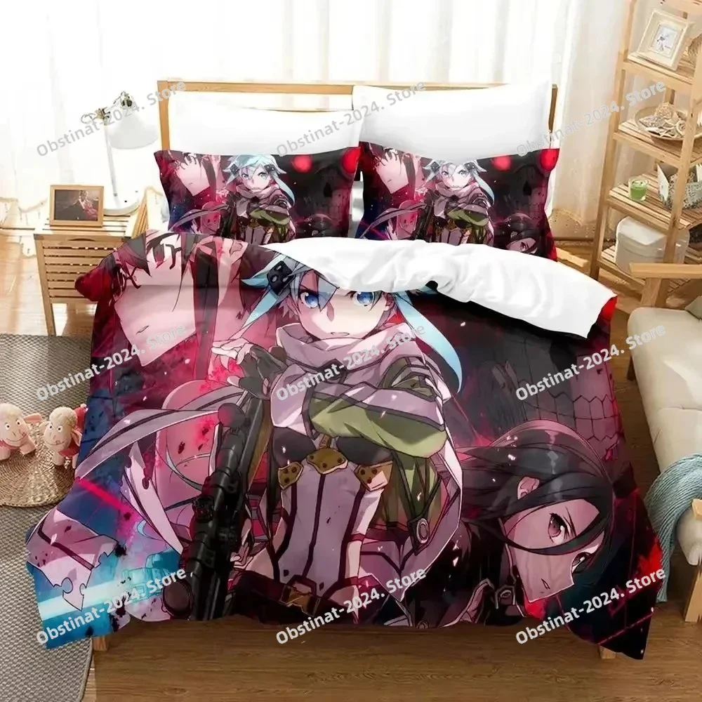 Cartoon SAO Sword Art Online Bedding Set Printed Duvet Cover Pillowcase Single Double Style Queen King Size Sets
Cartoon SAO Sword Art Online Bedding Set Printed Duvet Cover Pillowcase Single Double Style Queen King Size Sets