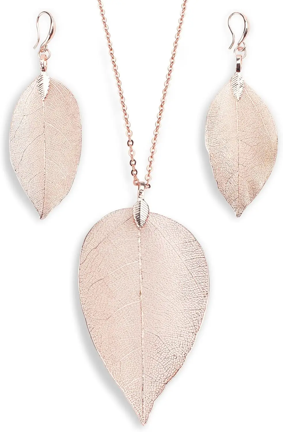 Filigree Long Leaf Pendant Necklace and Earring Set for Women
Filigree Long Leaf Pendant Necklace and Earring Set for Women