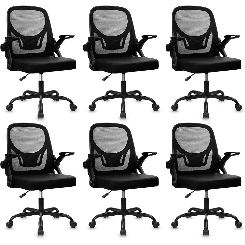 Ergonomic PU Leather Swivel Chair with Adjustable Height, Lumbar Support, and Mesh Back for Desk or Conference Room, Black, 6-Pa
Ergonomic PU Leather Swivel Chair with Adjustable Height, Lumbar Support, and Mesh Back for Desk or Conference Room, Black, 6-Pa