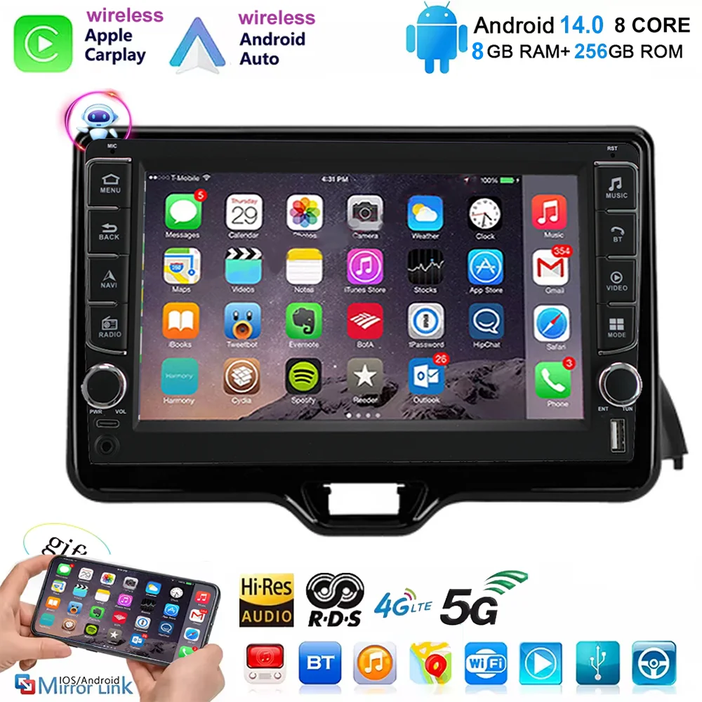 Android 14 For Toyota Yaris Vios 2020 - 2022 Multimedia Video Player WIFI Navigation GPS DSP Wireless Carplay android auto RDS
Android 14 For Toyota Yaris Vios 2020 - 2022 Multimedia Video Player WIFI Navigation GPS DSP Wireless Carplay android auto RDS
