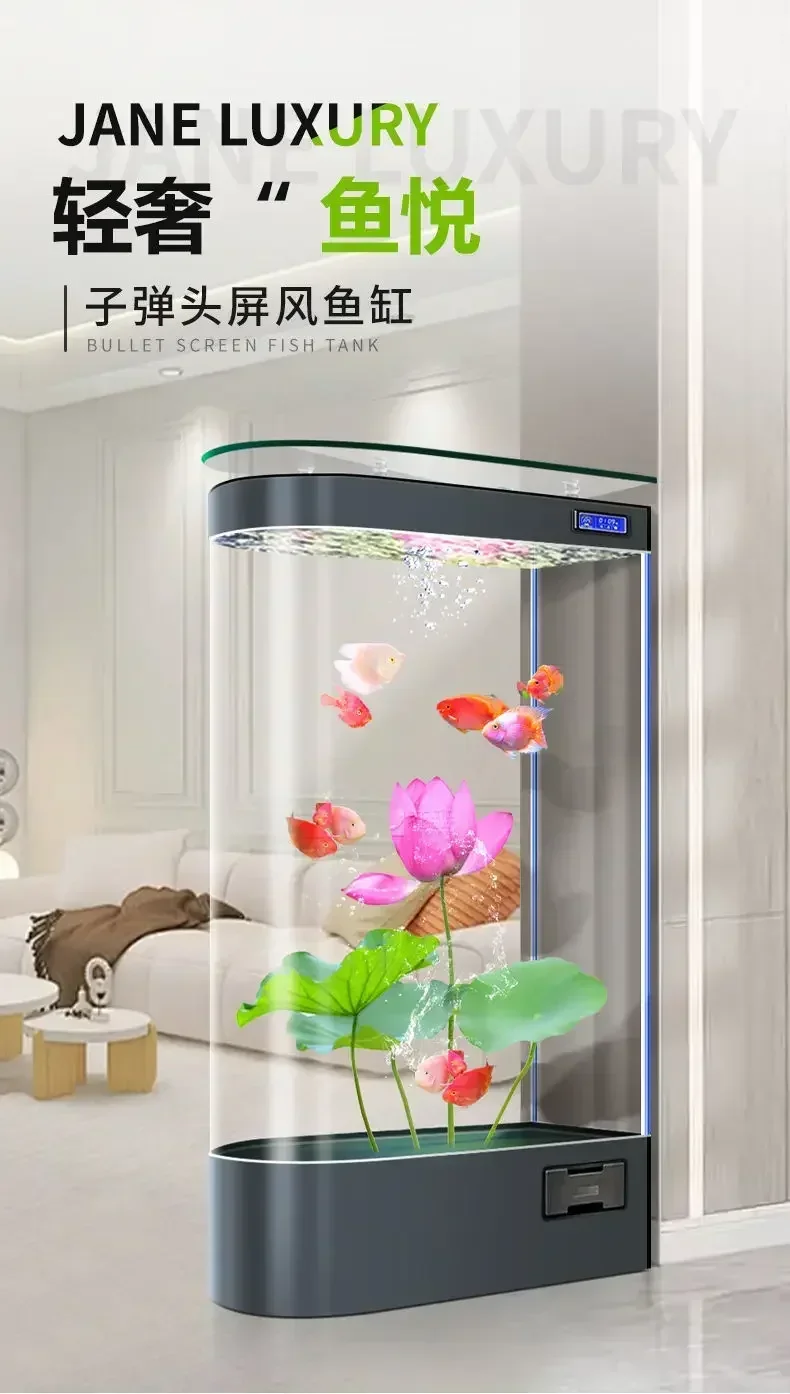 Fish tank living room small aquarium water-free ecological glass goldfish tank floor screen
Fish tank living room small aquarium water-free ecological glass goldfish tank floor screen