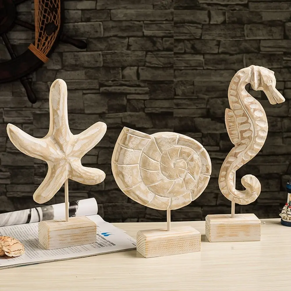 Crafts Mediterranean Style Wood Carving Marine Conch Hippocampus Sea Wood Sculptures Solid Wood Hand Carved Bedroom
Crafts Mediterranean Style Wood Carving Marine Conch Hippocampus Sea Wood Sculptures Solid Wood Hand Carved Bedroom