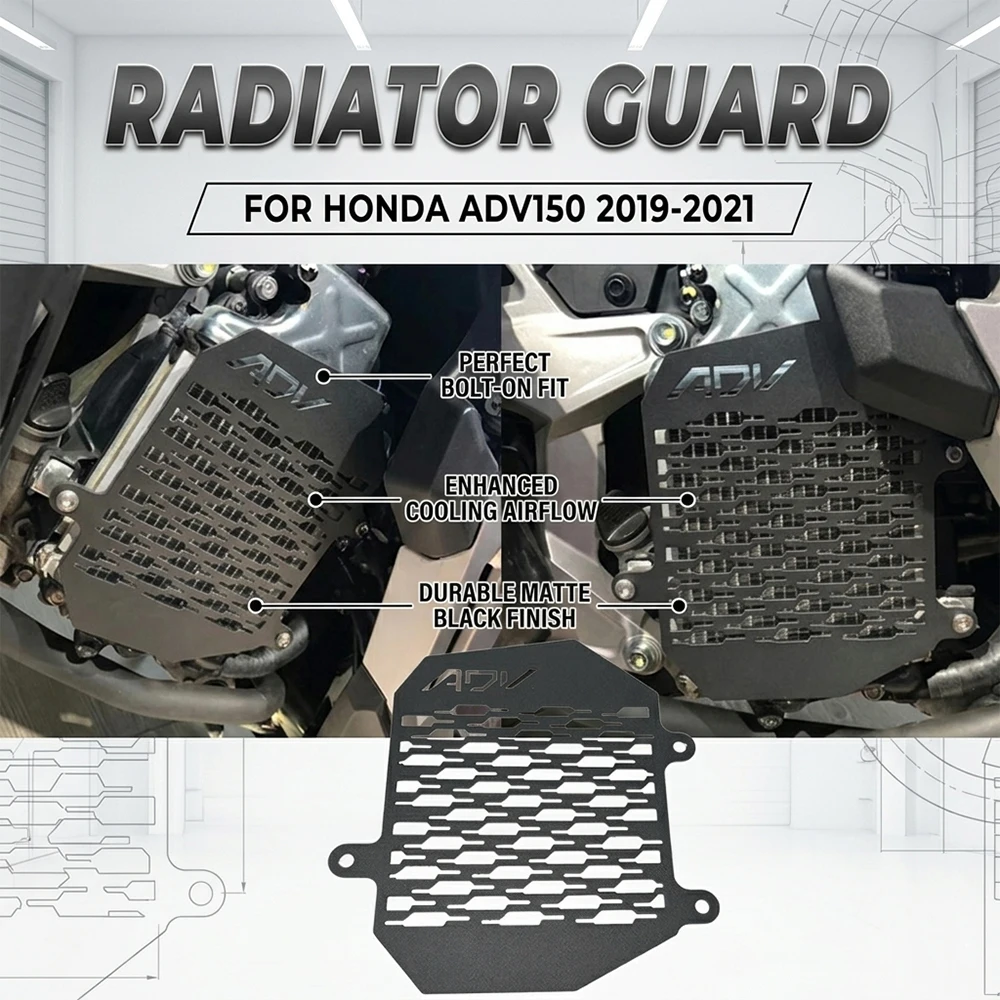 ADV 150 Motorcycle Replacement Parts Radiator Guard Grille Water Tank Net Guard Protector Grill Cover For HONDA ADV150 2019-2021
ADV 150 Motorcycle Replacement Parts Radiator Guard Grille Water Tank Net Guard Protector Grill Cover For HONDA ADV150 2019-2021