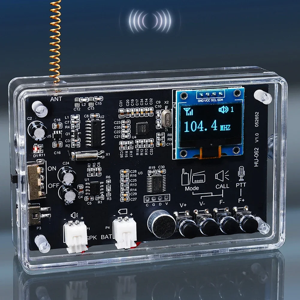 87-108MHz FM Radio and Talkie DIY Kit with Noise Reduction and Dual Chip RF Signal Receiver for Electronics Practice
87-108MHz FM Radio and Talkie DIY Kit with Noise Reduction and Dual Chip RF Signal Receiver for Electronics Practice