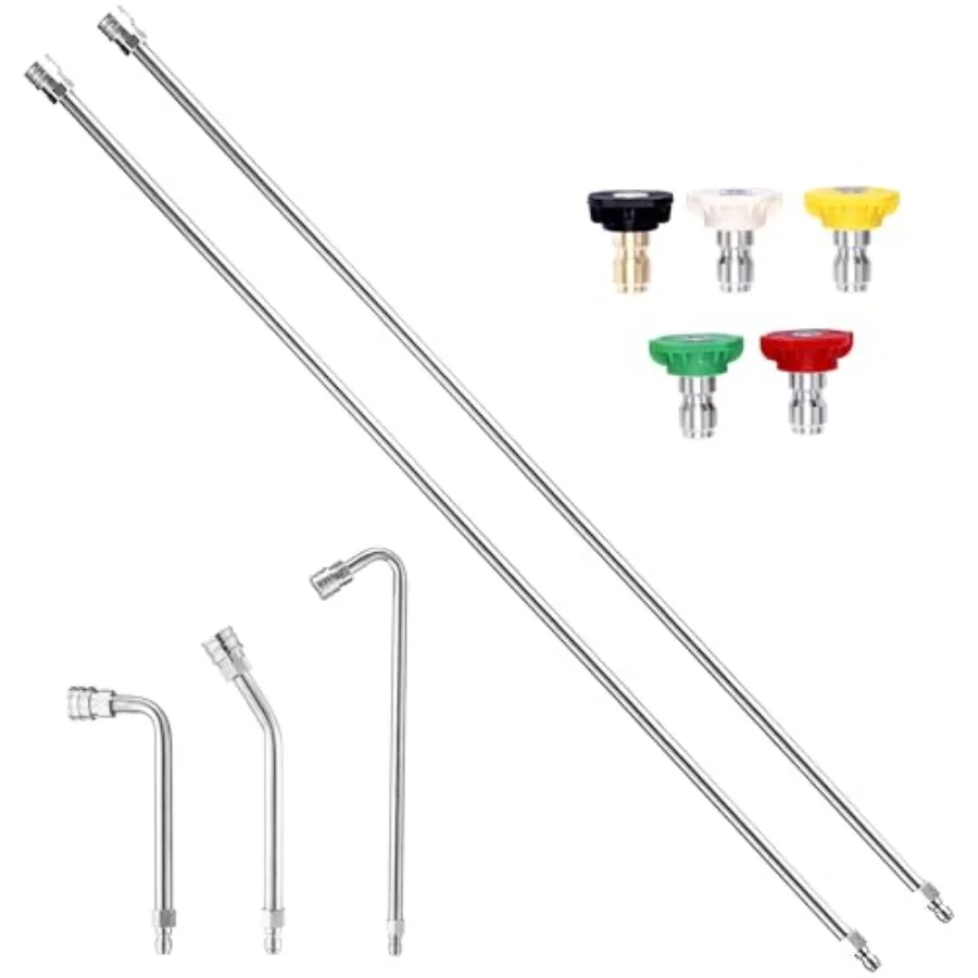 0" Pressure Washer Extension Wand Power Washer Extension Pole with 5 Nozzle Tips - Pressure Washer Lance Wands 4000 PSI Curved
0" Pressure Washer Extension Wand Power Washer Extension Pole with 5 Nozzle Tips - Pressure Washer Lance Wands 4000 PSI Curved