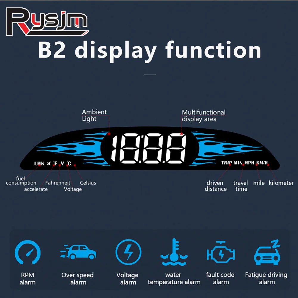 Smart Car HUD GPS Speedometer OBD B2 /GPS G2 Head Up Display Fuel Consumption Speedometer RPM Water Temperature Security Alarm
Smart Car HUD GPS Speedometer OBD B2 /GPS G2 Head Up Display Fuel Consumption Speedometer RPM Water Temperature Security Alarm