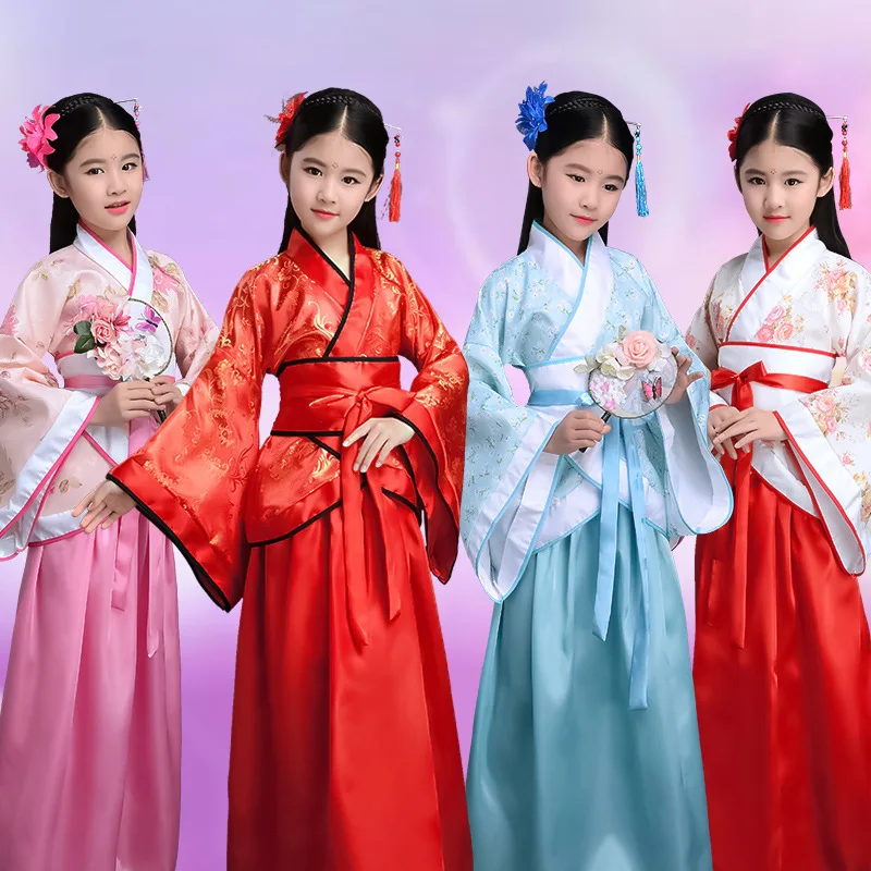 Chinese Silk Robe Costume Girls Children Kimono China Traditional Vintage Ethnic Fan Students Chorus Dance Costume Hanfu
Chinese Silk Robe Costume Girls Children Kimono China Traditional Vintage Ethnic Fan Students Chorus Dance Costume Hanfu
