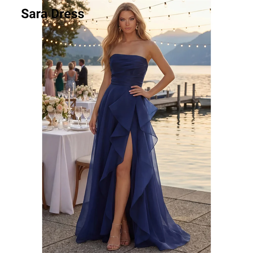Sara Custom Blue Side Slit Sleeveless Floor Length Elegant Women's Dresses for Wedding Party Formal & Evening Gowns Prom Dress
Sara Custom Blue Side Slit Sleeveless Floor Length Elegant Women's Dresses for Wedding Party Formal & Evening Gowns Prom Dress