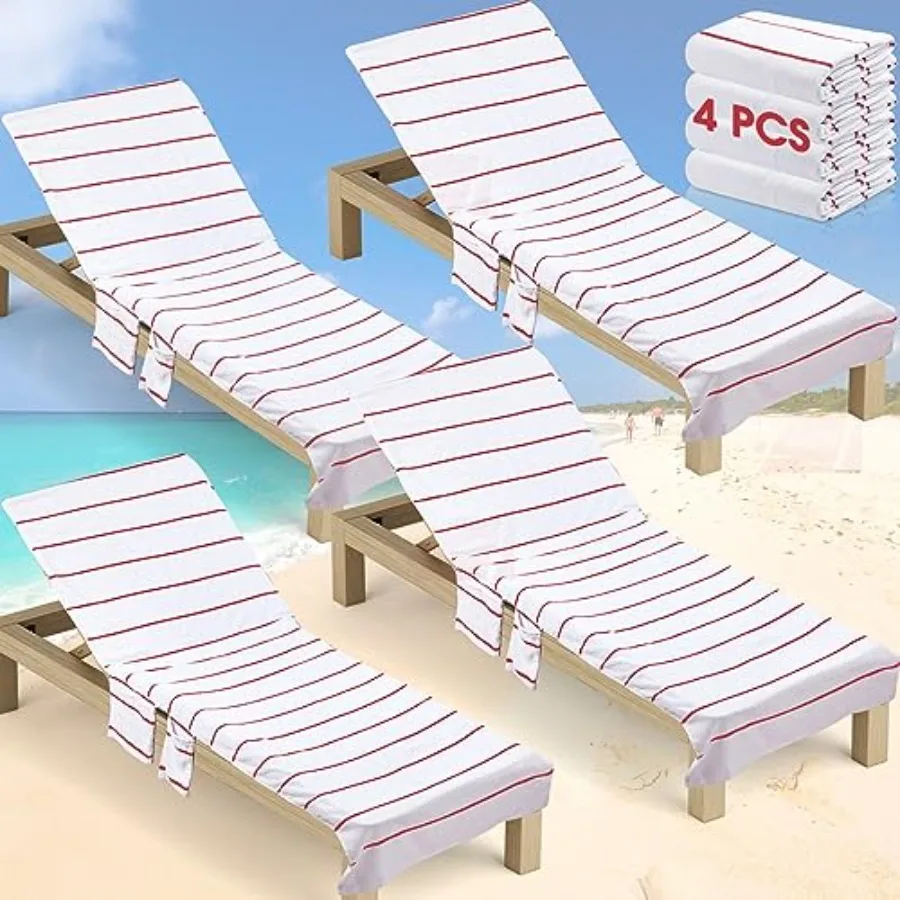 4 Pack Pool Chair Covers Towel Chaise Lounge Cushion Cover with Top and Side Pockets Cotton Oversized Beach Chair Towels for In
4 Pack Pool Chair Covers Towel Chaise Lounge Cushion Cover with Top and Side Pockets Cotton Oversized Beach Chair Towels for In