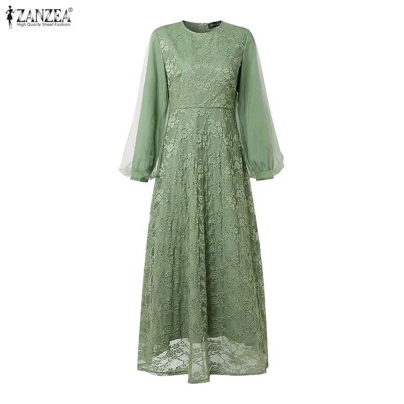 2026 Spring Lace Patchwork Dresses ZANZEA Elegant Party Dress Women Long Sleeve Mesh Sundress Fashion Muslim Abaya Ramadan Robe
2026 Spring Lace Patchwork Dresses ZANZEA Elegant Party Dress Women Long Sleeve Mesh Sundress Fashion Muslim Abaya Ramadan Robe